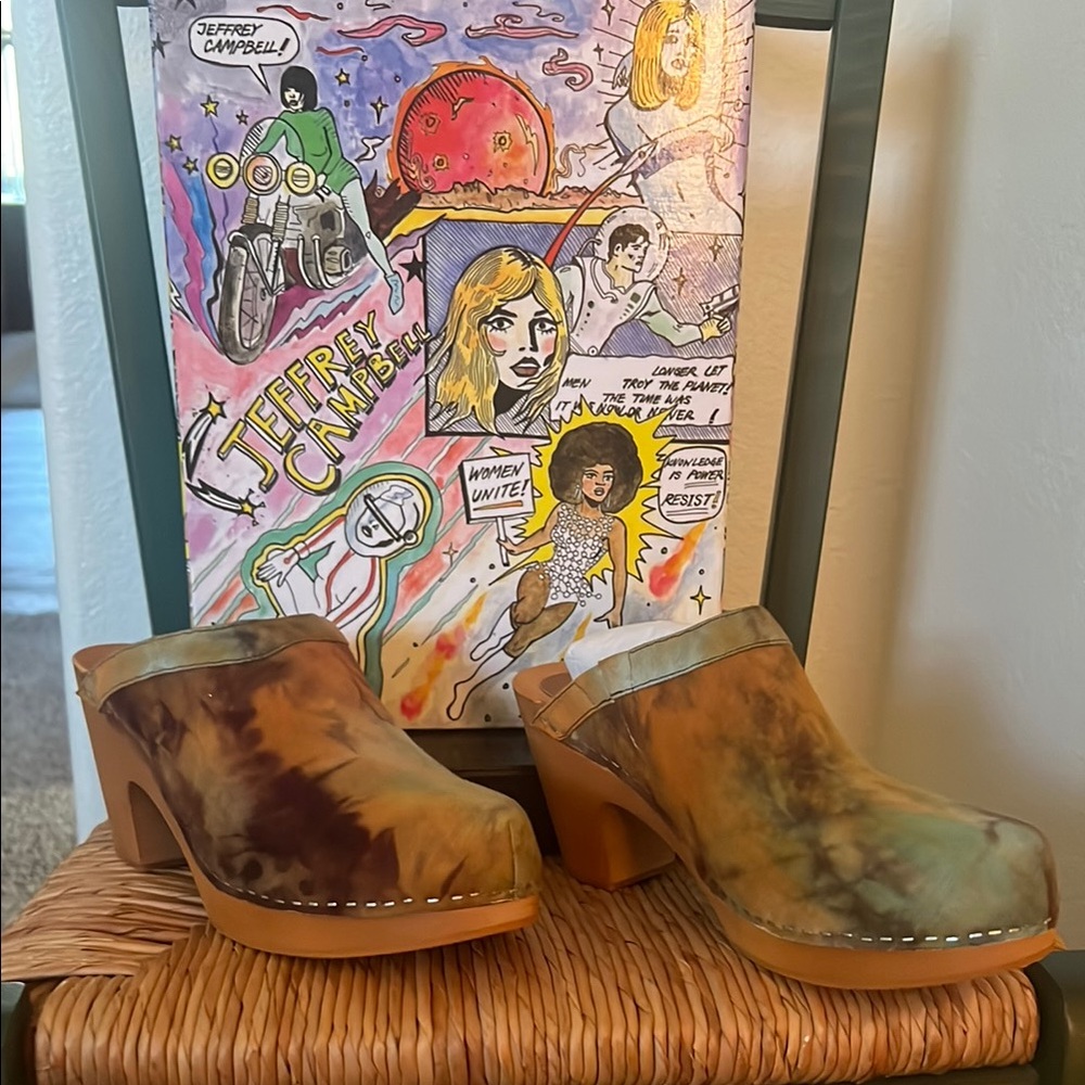 Jeffrey Campbell Allen Sz 7.5 Tie Dyed Heel Clogs. New in Box! Super Cute!